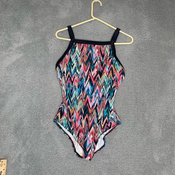 MiracleSuit womens colorful one piece swimsuit rainbow beach square neck 6 - Picture 1 of 9